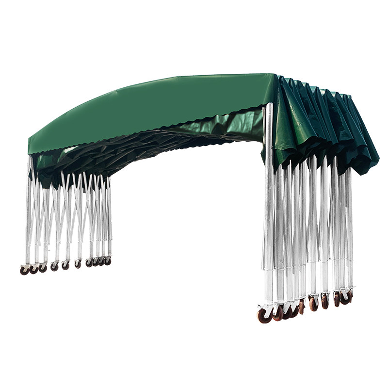 推拉雨棚移动伸缩雨蓬大排档帐篷大型仓库户外防雨活动遮阳棚车棚