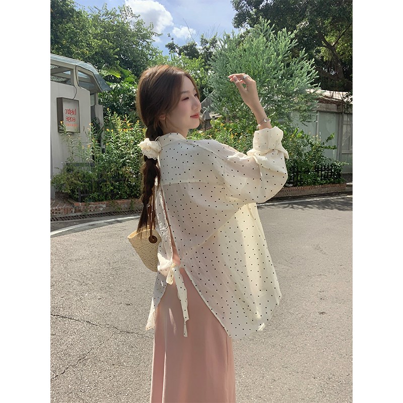 大码胖mm韩系甜美挂脖吊带连衣裙女秋季新款宽松百搭防晒上衣套装