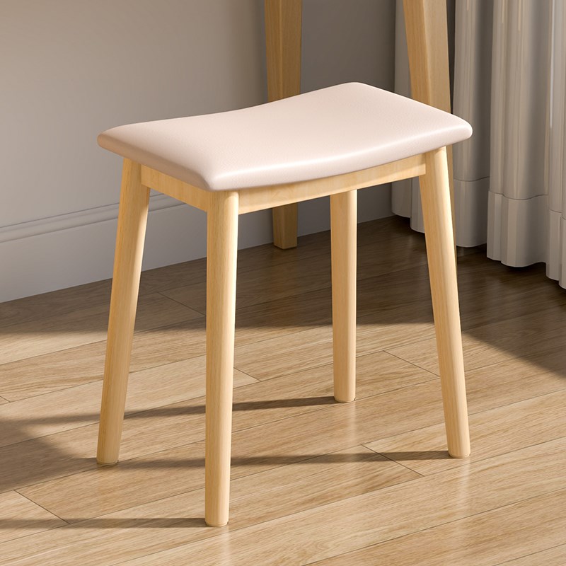 卧室餐厅家用板凳实木化妆凳高级感梳妆凳子简约梳妆台椅子马鞍凳