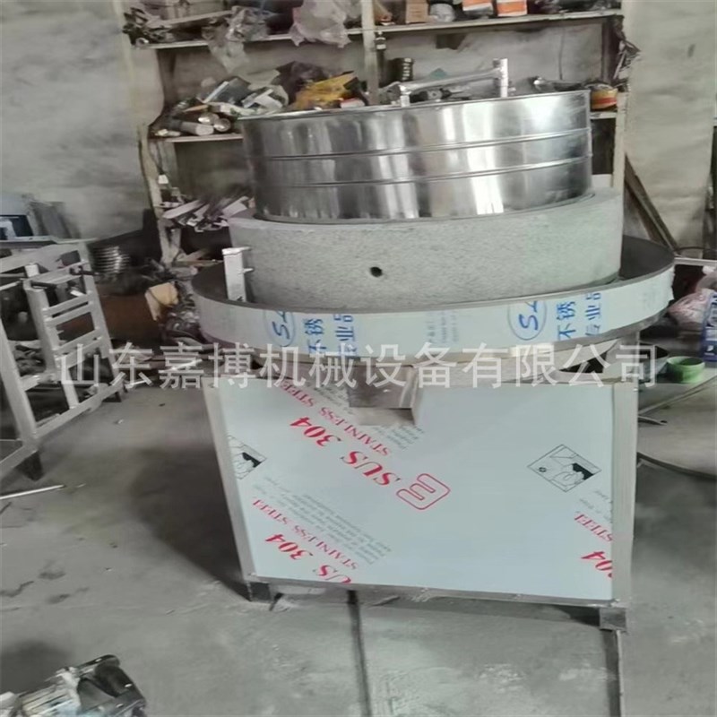 60型芝麻酱电动石磨 电动豆浆石磨机 运城石磨面粉机碾米石碾机