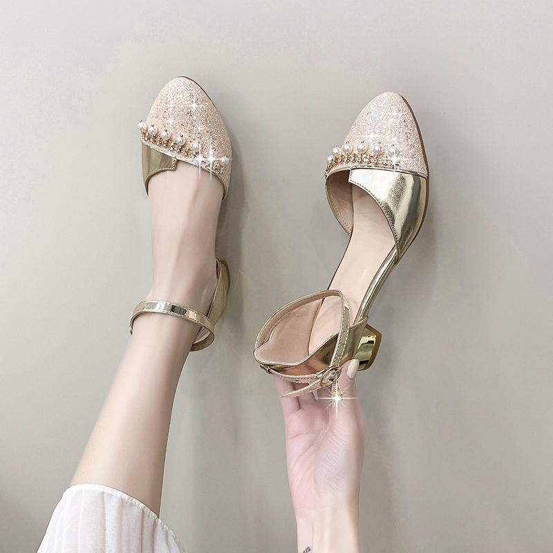 水晶鞋女儿童高跟鞋走秀礼服鞋小女孩钢琴演出鞋子春秋女童公主鞋