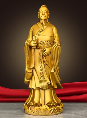 铜范蠡人物文财神铜像摆件家居玄关客厅书房桌面摆放铜工艺品装饰