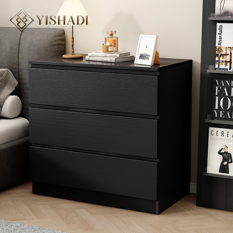 黑色斗柜储物柜卧室置物柜床头大容量抽屉收纳五斗柜家用现代简约
