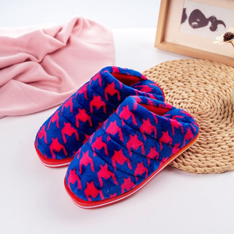 成品居家短毛绒拖鞋防滑实心底拖鞋月子保暖加厚棉拖情侣拖鞋冬季