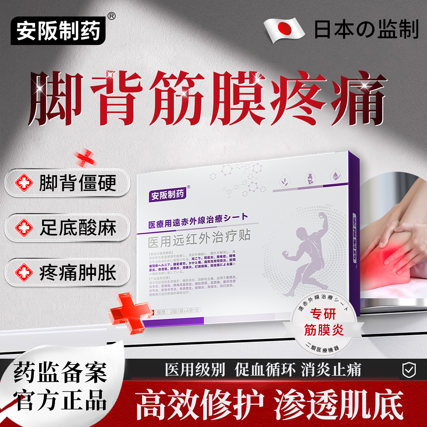 脚背疼痛足底筋膜炎脚面痛足背足跟痛专消腱鞘囊肿鼓包用膏药贴sj