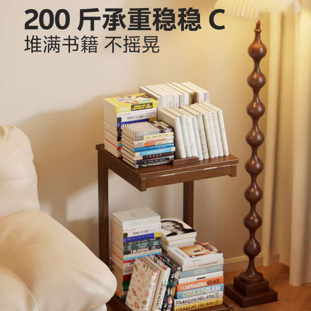 一件代发沙发边几实木移动小茶几边几客厅卧室多功能可翻盖床头桌