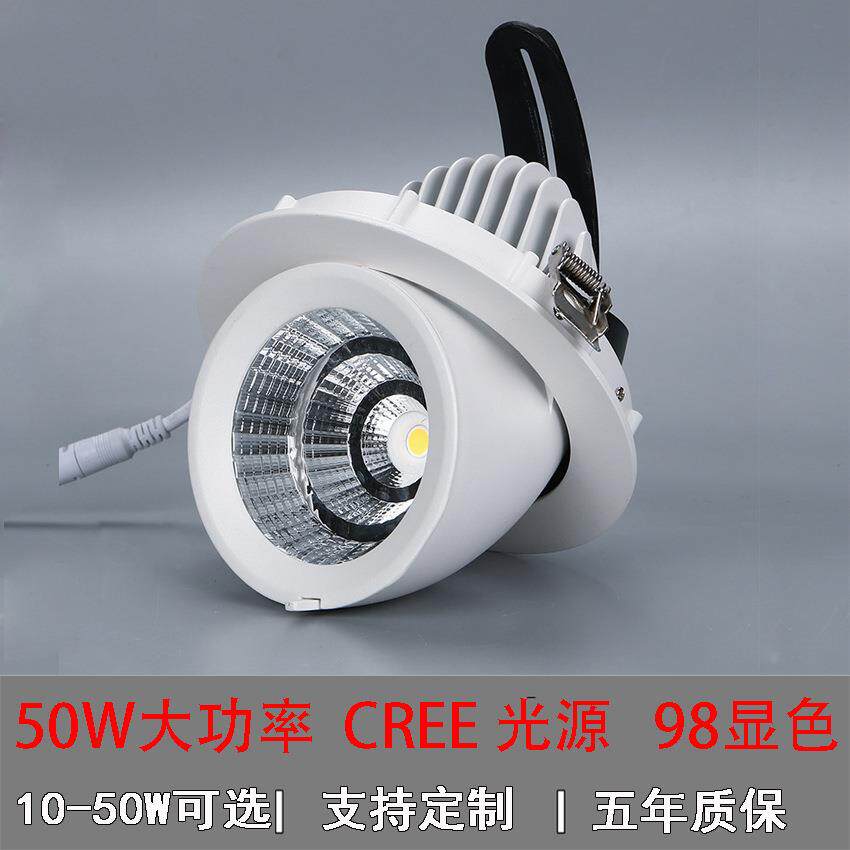 商超用大功率50W象鼻灯360度可旋转高显色无频闪嵌入式象鼻筒灯