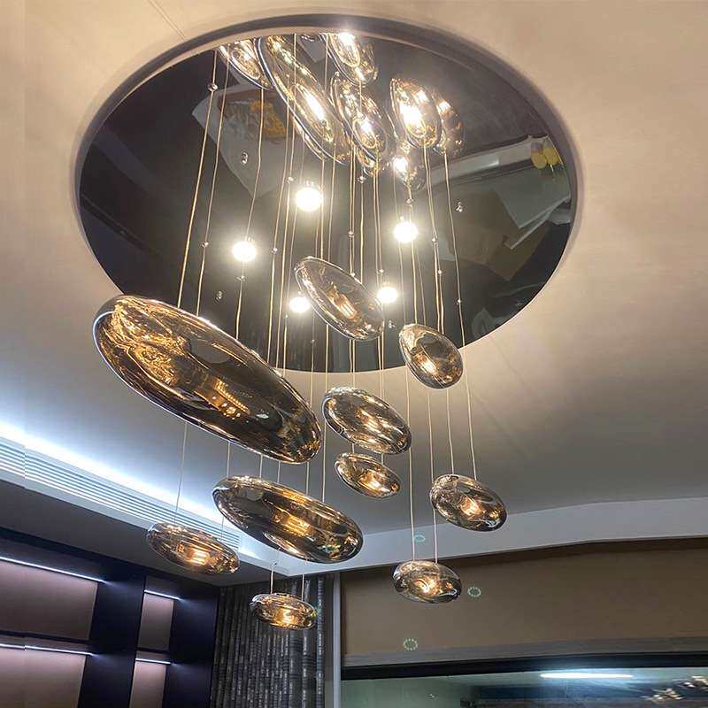 丹麦客厅灯浮空水滴现代别墅简约创意餐厅卧室装饰设计师展厅吊灯