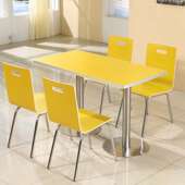 小吃店快餐桌椅组合餐桌椅面馆食堂员工厂餐厅不锈钢餐桌子供应链