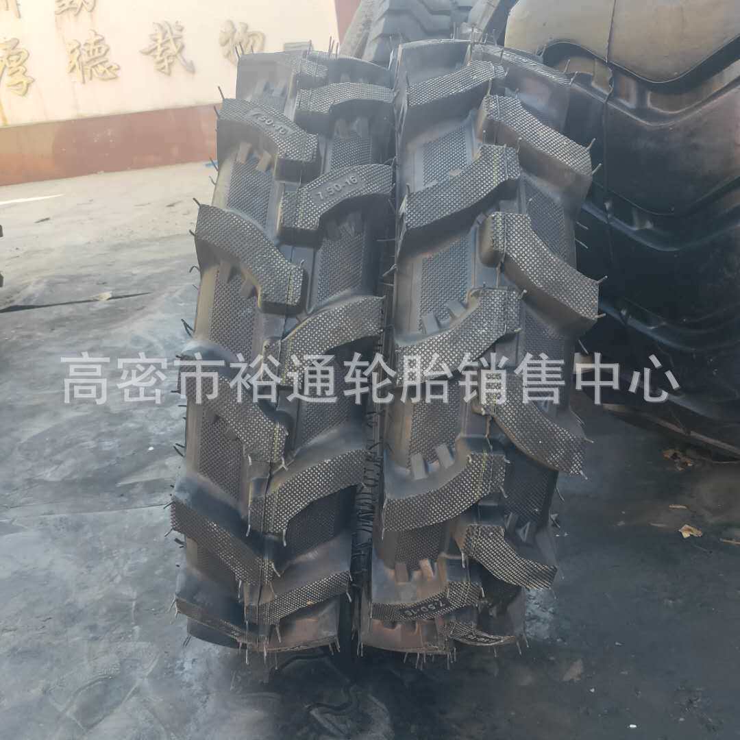 半高花人字形花纹轮胎750-16 农用三轮车轮手扶拖拉机轮胎7.50-16