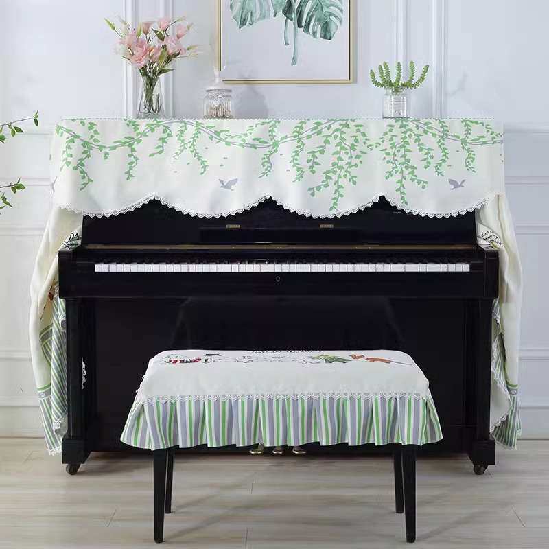 钢琴罩全罩新款北欧风钢琴套防尘罩半罩琴凳罩简约现代田园琴盖布