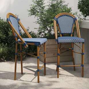 酒吧民宿咖啡厅奶茶店复古法式吧椅吧台凳藤编户外高脚凳网红靠背