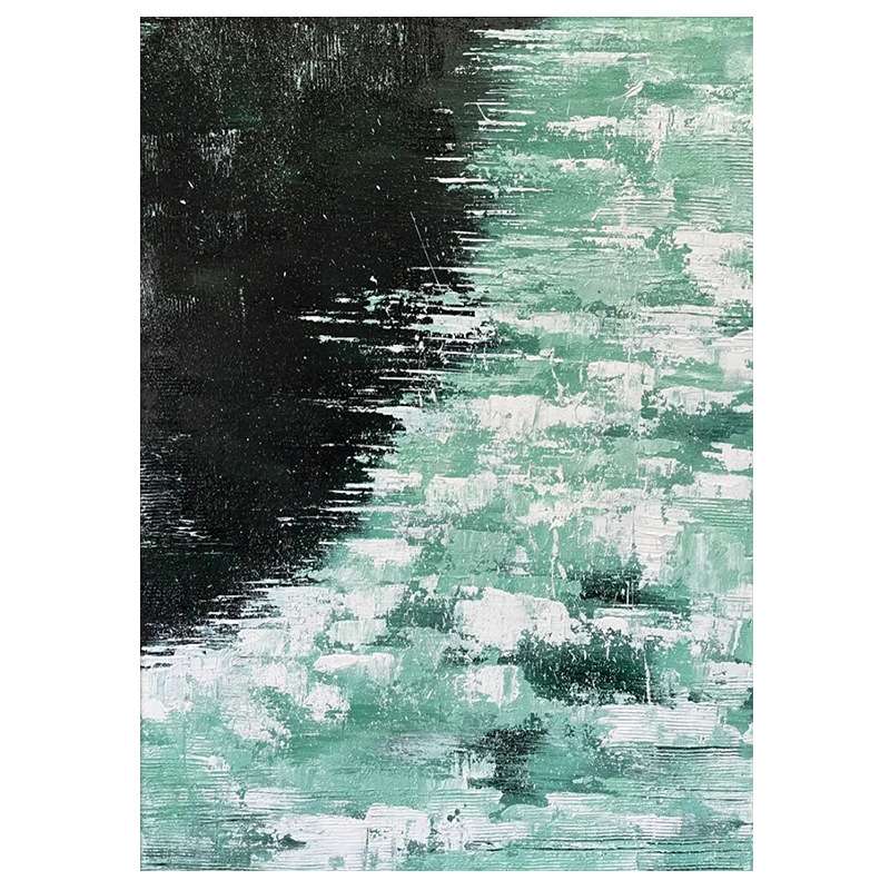 手绘抽象油画《织春》玄关挂画客厅装饰画餐厅壁画纯手工立体肌理