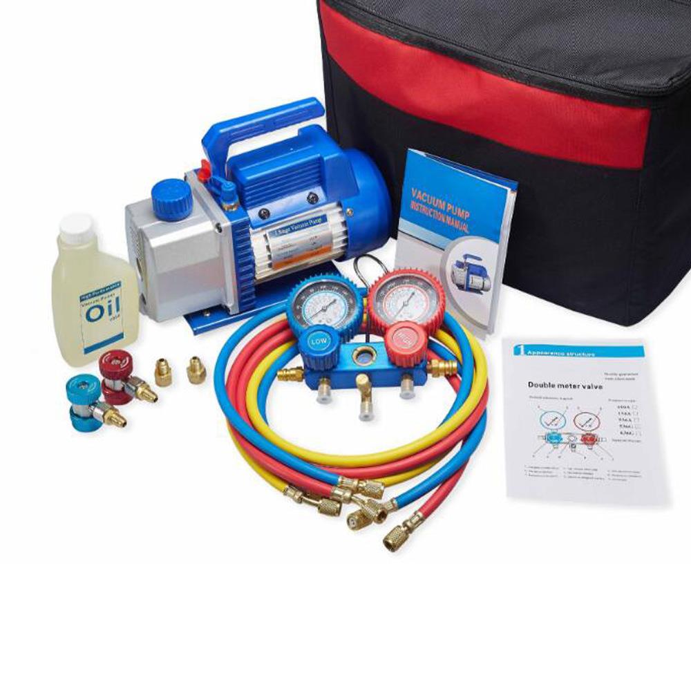 冷媒专用R410A110V60HZ单级1升180W制冷维修小型迷你3CFM真空泵