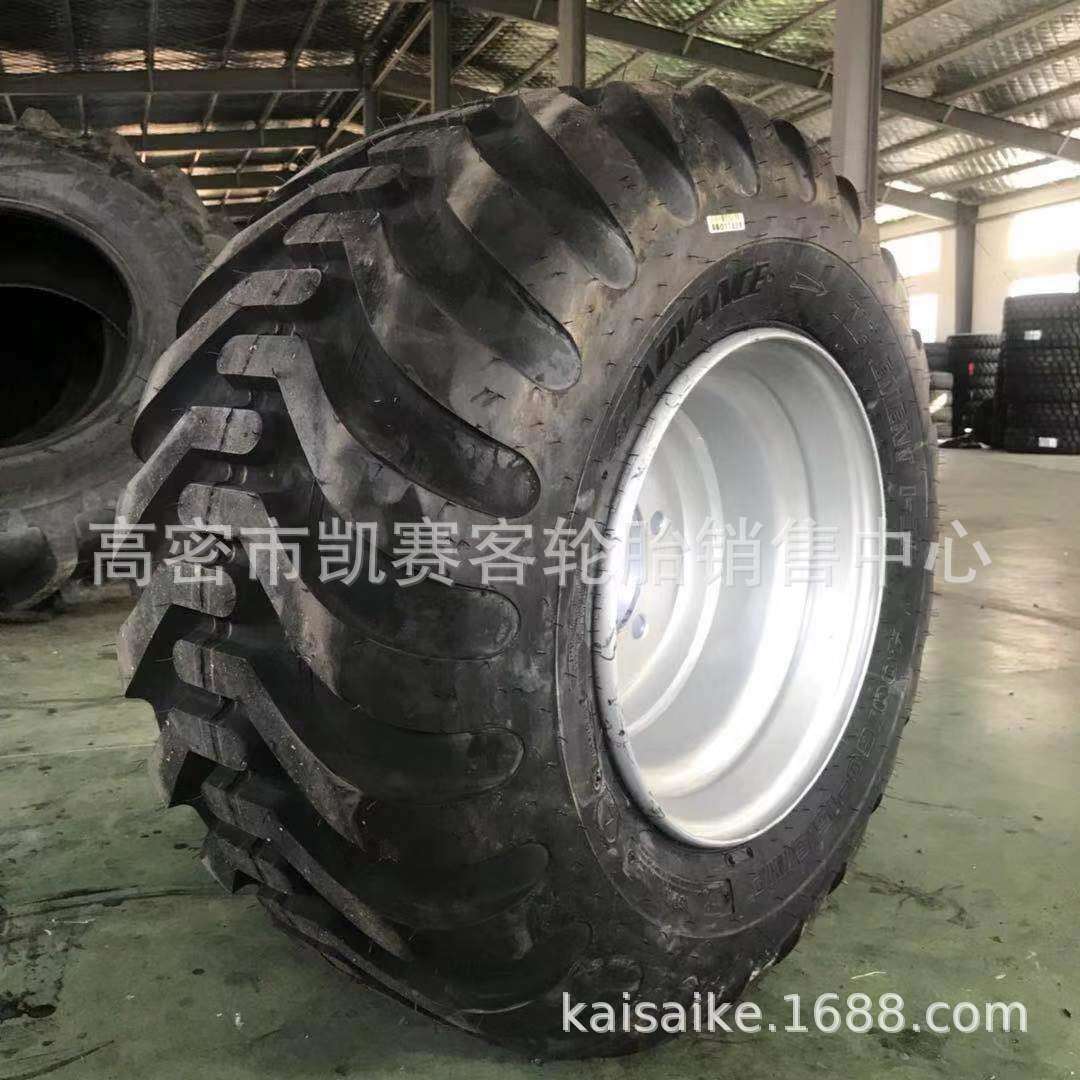 前进捆草机打捆机轮胎 400/60-15.5人字真空农机具轮胎配套钢圈
