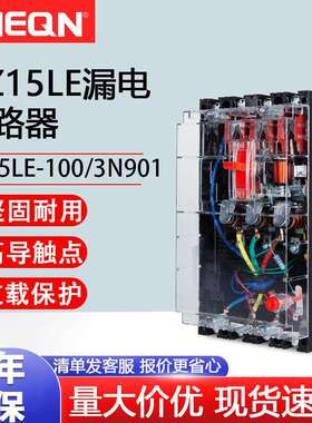 正隆DZ15LE-100/490漏电断路器透明总开关220V/380V漏电断路器