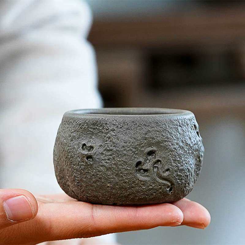 宜兴紫砂主人杯清灰段泥品茗杯小口杯茶碗配壶小杯子