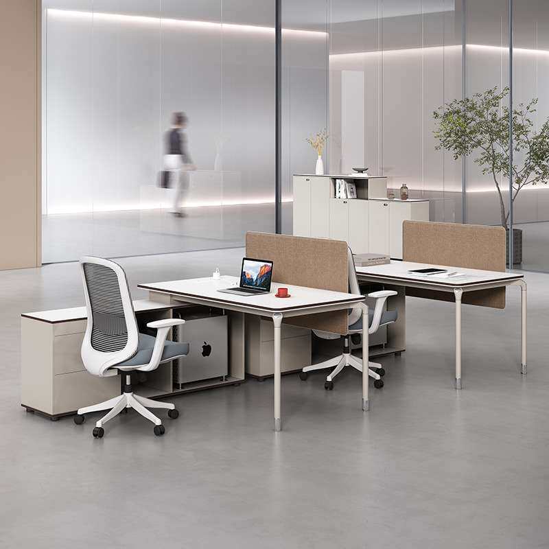 财务办公桌带侧柜 职员工位面对面2人位 会计财务室桌子员工卡座