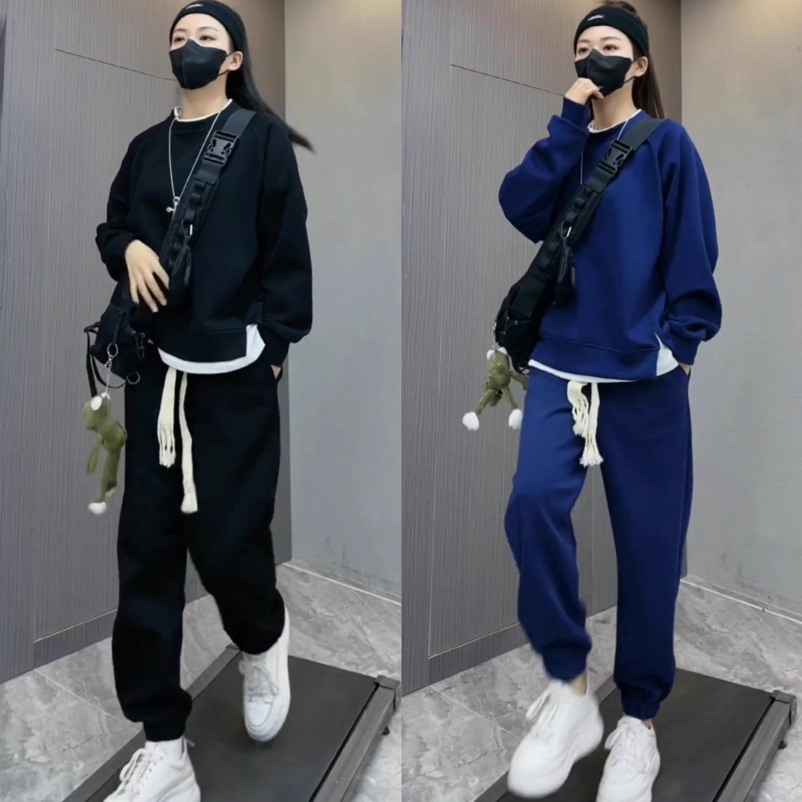 2025春季高级感休闲套装男潮流纯色简约卫衣卫裤运动束脚裤一整套