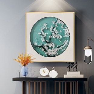 新中式创意挂画卧室书房样板房手工钉子画沙发背景墙简约实物画