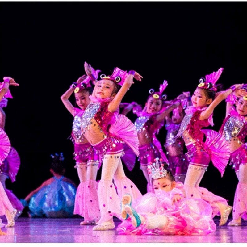 小鱼儿吐泡泡的鱼演出服小鱼表演服动物儿童古典舞蹈幼儿鱼儿服装