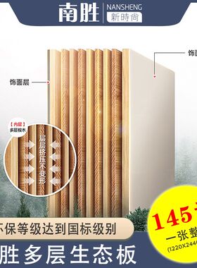 E0免漆木工专用板整张橱柜衣柜家具板材实木多层生态板1220*2440
