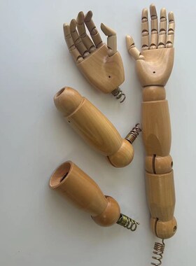 木手木制关节木质人手摆件关节活动木头手木偶极装饰实木手模型