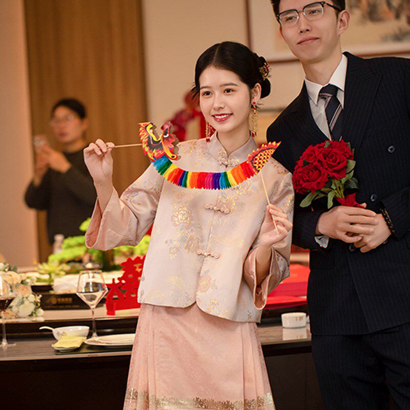 时光裁剪漫初新中式国风马面裙结婚敬酒服女婚礼汉服半身裙气质