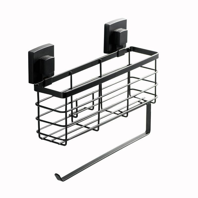 不锈钢冰箱侧壁挂架吸盘厨房置物架调味架纸巾保鲜膜收纳篮