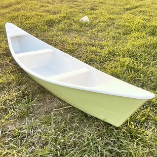 小木船景观欧式船道具尖头船装饰木船摆件手划观光木船摄影背景船