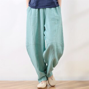 男女裤 高端纯亚麻苎麻灯笼裤 打坐禅修裤 棉麻长裤 子夏薄 宽松太极裤