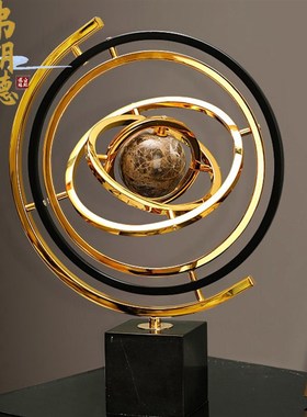 弗朗德轻奢地球仪金属客厅玄关酒柜办公室摆件高档家居装饰乔迁