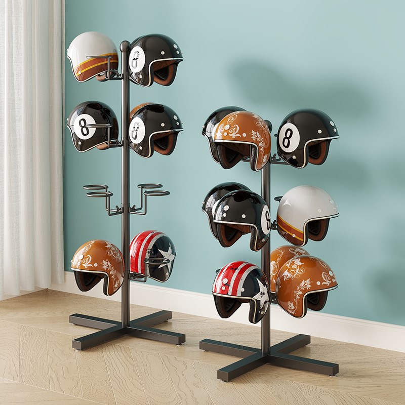 安全头盔展示架安全帽衣帽落地摩托车间收纳架子太阳帽壁挂工地架