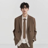24春季 新款 吸湿高级感休闲西装 男装 韩版 单西服宽松外套便服纯色