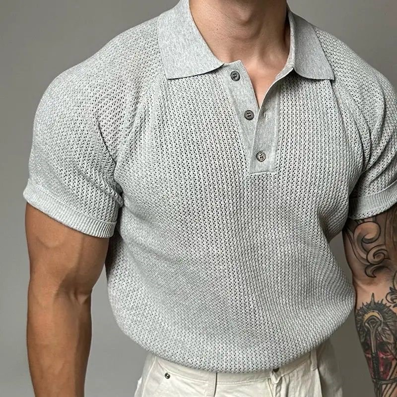 特大码300斤美式复古蜂窝纹翻领短袖T恤男女夏季新款半袖针织上衣