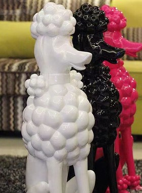 泰迪贵宾狗贵宾犬样板间电视柜宠物时尚装饰品雕塑摆件潮玩现代