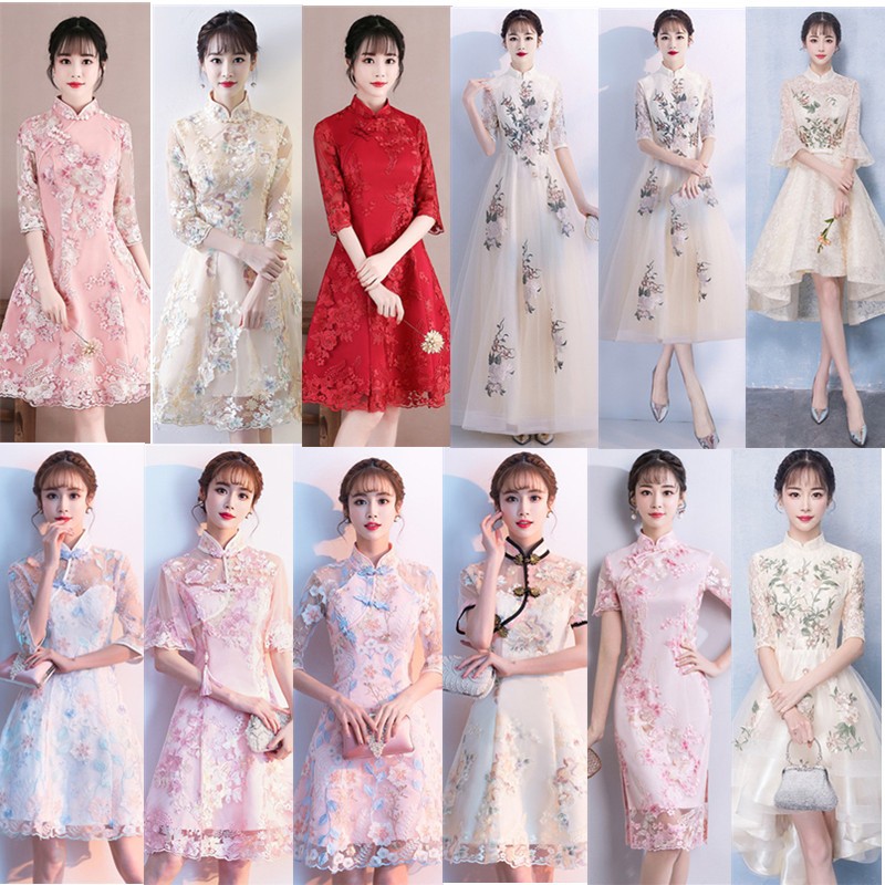 少女旗袍式连衣裙2021新款夏女短款现代时尚新式年轻款改良中国风