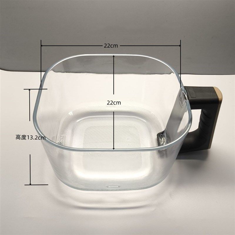 德国空气炸锅6-8L升大容量方型可视高硼硅玻璃内胆22X22X13通用型