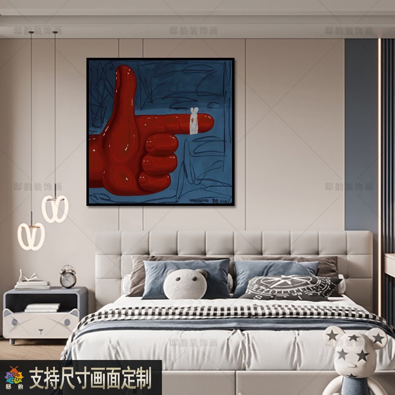 现代抽象艺术室内装饰画民宿酒店正方形无框画侘寂宅寂风画布挂画图片