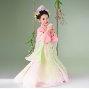 宋制儿童古装汉服女童唐装中国风超仙汉服古风演出服日常可穿春夏