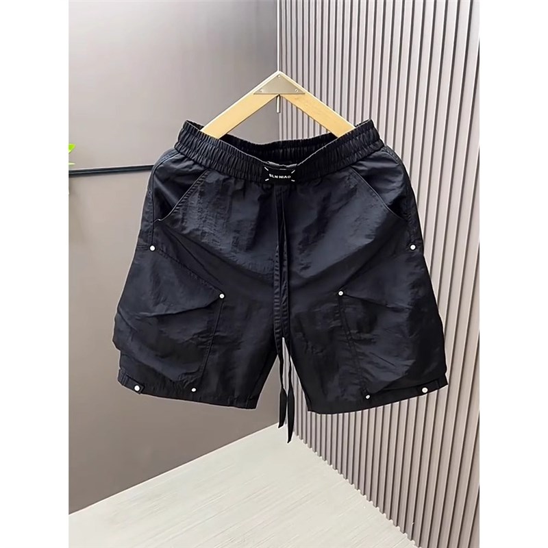 大码高端美式潮流休闲短裤夏季男时尚百搭宽松速干直筒裤子五分裤