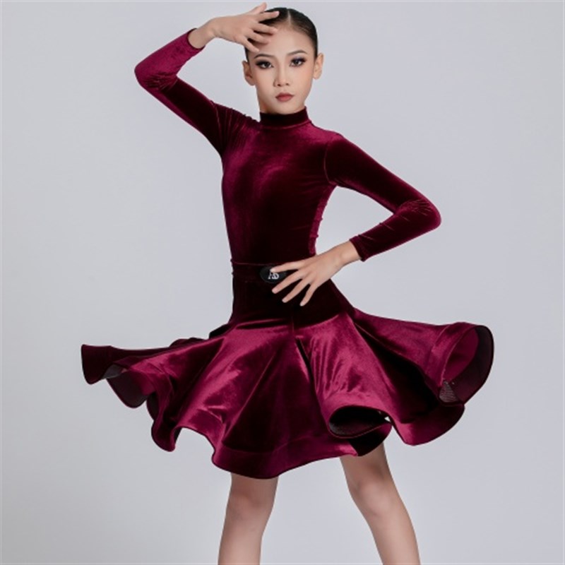 拉丁舞服女童比赛服儿童夏季短袖专业标准赛服2024新款夏款女高级