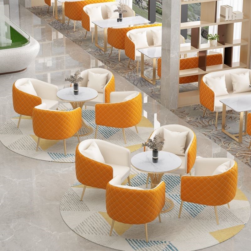 网红奶茶店桌椅组合咖啡厅甜品店烘培店休息区沙发V蛋糕店沙发卡