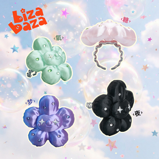 bizabaza原创花朵设计3D打印饰品丝绒光泽超轻开口戒指送女生礼物
