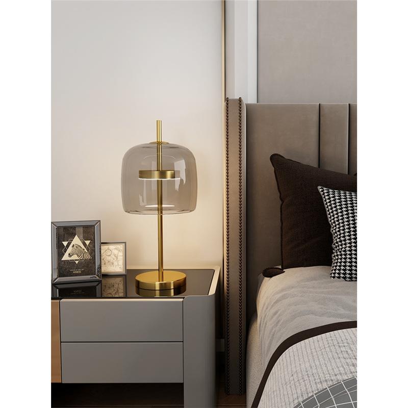 现代简约玻璃台灯北欧主卧轻奢客厅卧室床头软装设计装饰落地灯