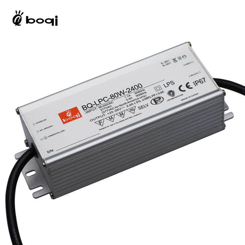70W80WLED户外防水电源30V36V2400mA恒流驱动投光灯路灯PF EMI