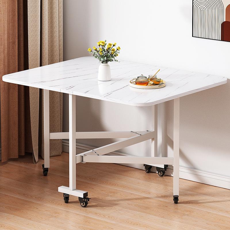 折叠餐桌现代简约家用客厅小户型简易长方形可移动租房吃饭小桌子
