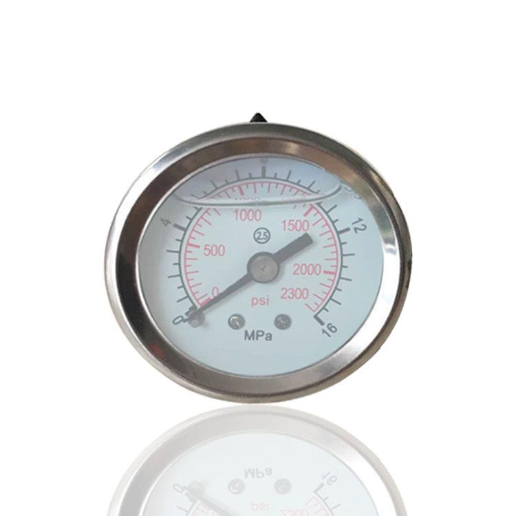 东莞不锈钢压力表耐震有表液压注油轴向YN40Z 16MPA 1/4PT厂直批