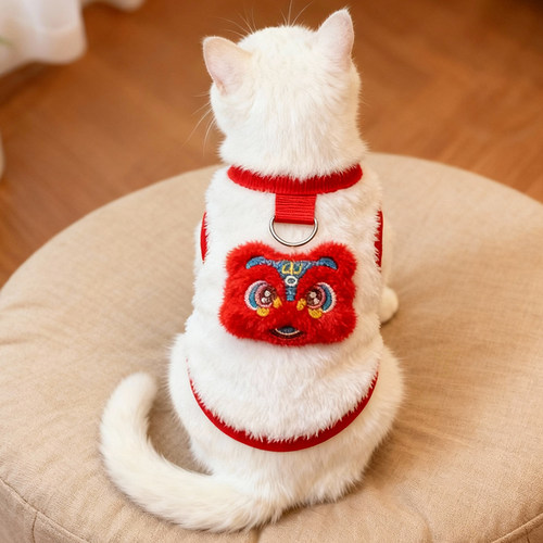 猫咪衣服秋冬款加绒马甲可爱银渐层布偶保暖冬季狗狗比熊棉衣加厚