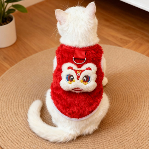 猫咪衣服秋冬可牵引防掉毛加绒保暖金渐层布偶猫蓝猫英短可爱绒衣